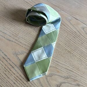 Croft & Barrow Green and Blue Plaid Tie